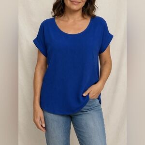 Pleione Royal Blue Lightweight Short Sleeve Top Size M